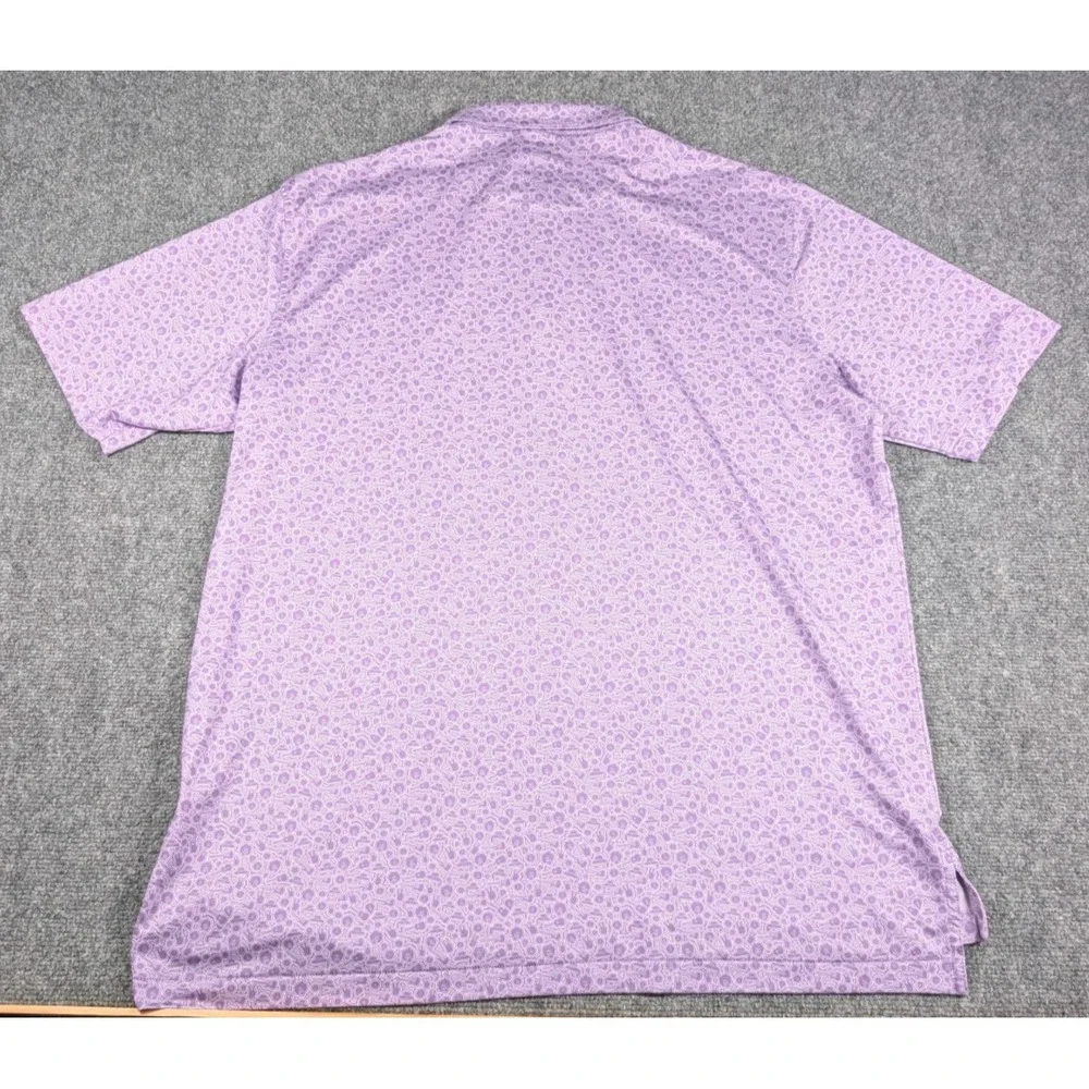 Peter Millar Summer Comfort Polo Shirt‎ Mens XL Purple Haze Jimi Hendrix w/Logo